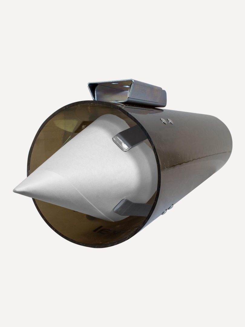 DV015 despachador de conos de papel para salas de espera y áreas comunes color humo translúcido